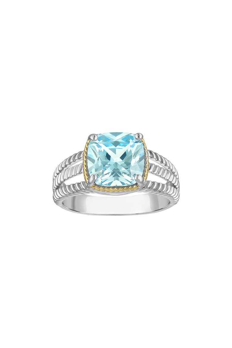 Lab Grown Blue Topaz Ring, Main, color, SILVER/ TOPAZ
