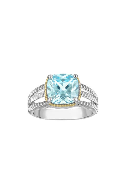 Lab Grown Blue Topaz Ring