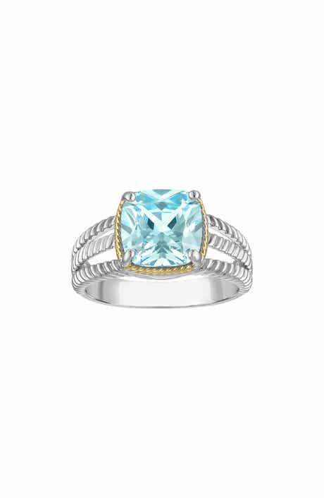 FZN Lab Grown Blue Topaz Ring