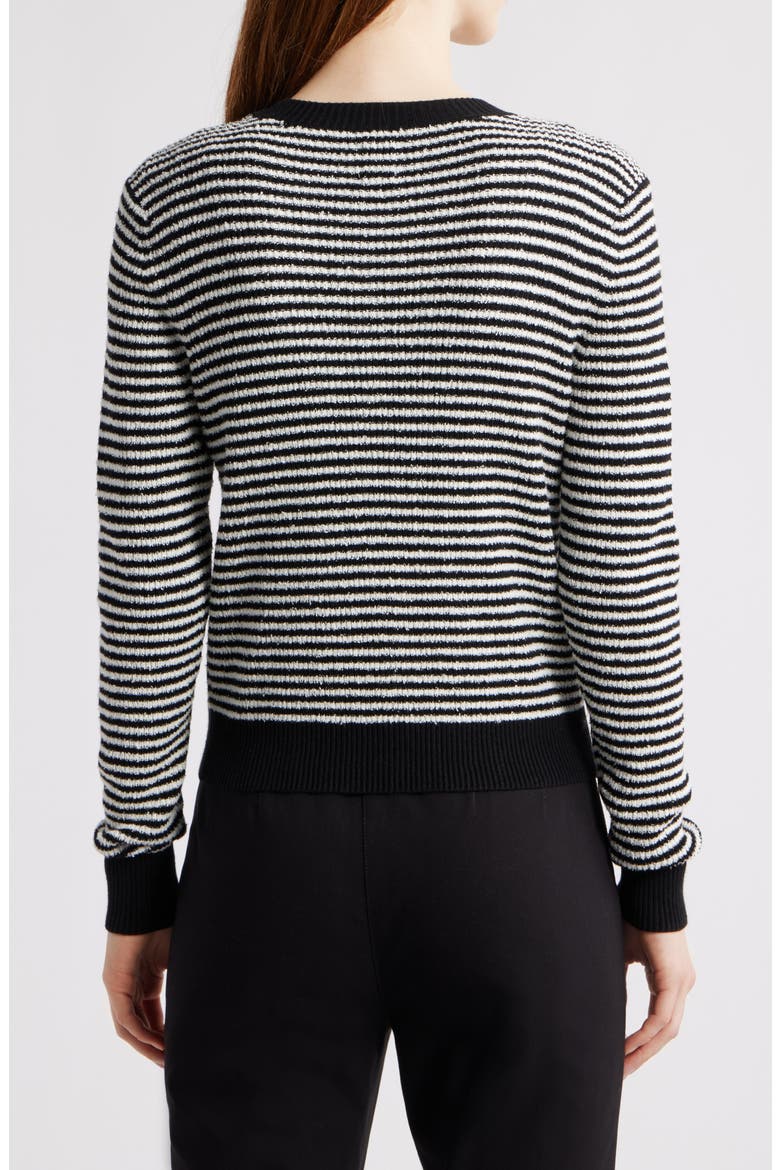 Textured Stripe Button Cardigan, Alternate, color, BLACK MULTI