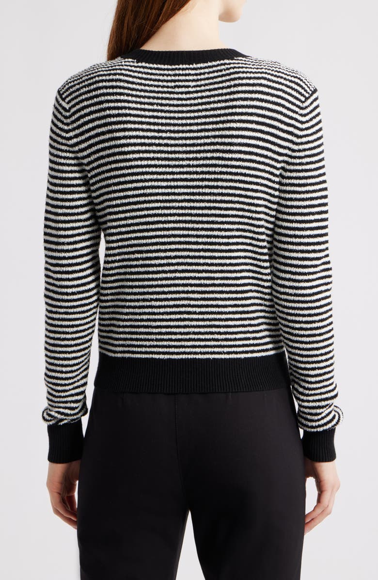 NIC+ZOE Textured Stripe Button Cardigan, Alternate, color, Black Multi