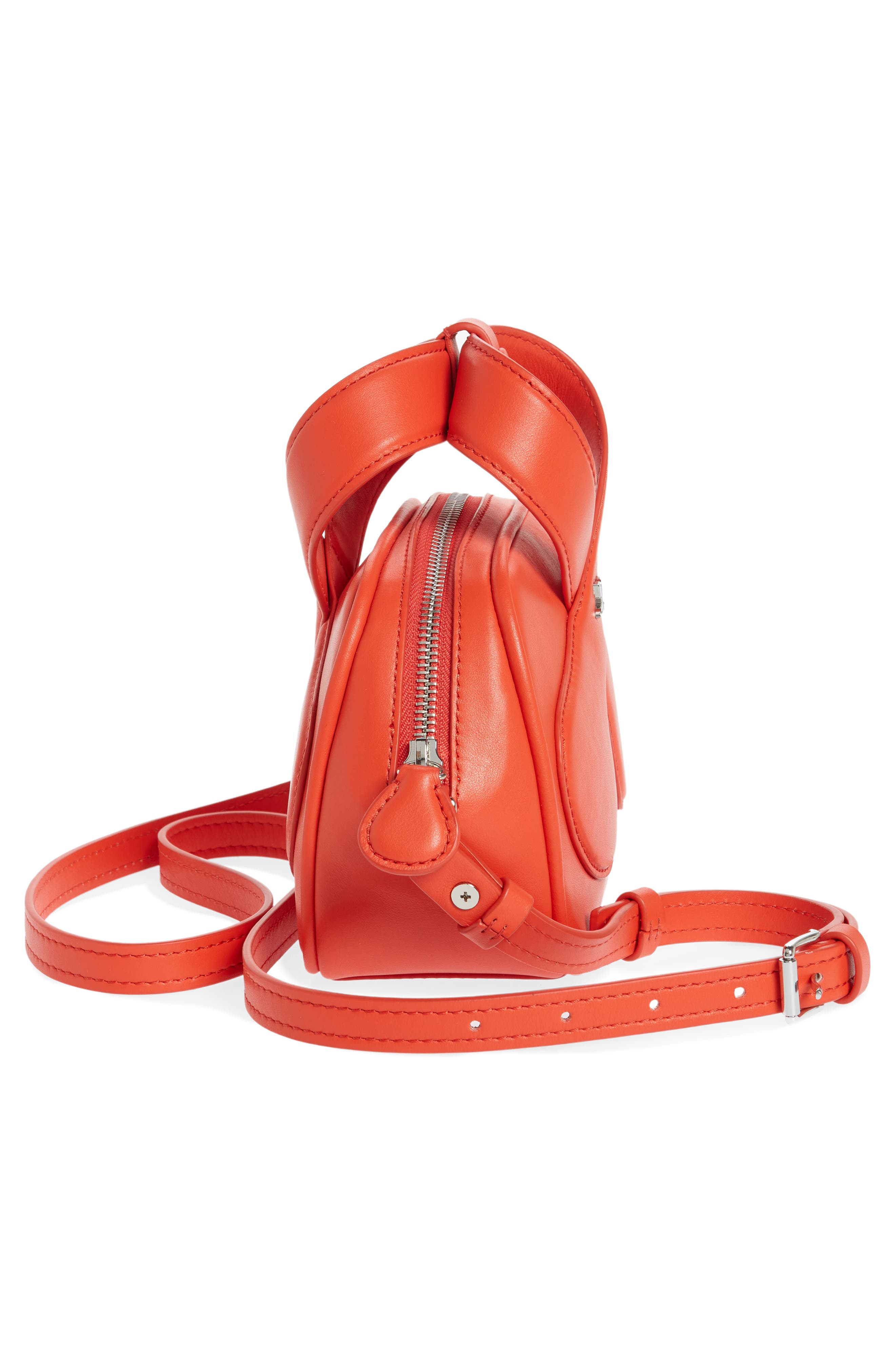 Courrèges Mini Loop Leather Crossbody Bag, Alternate, color, 