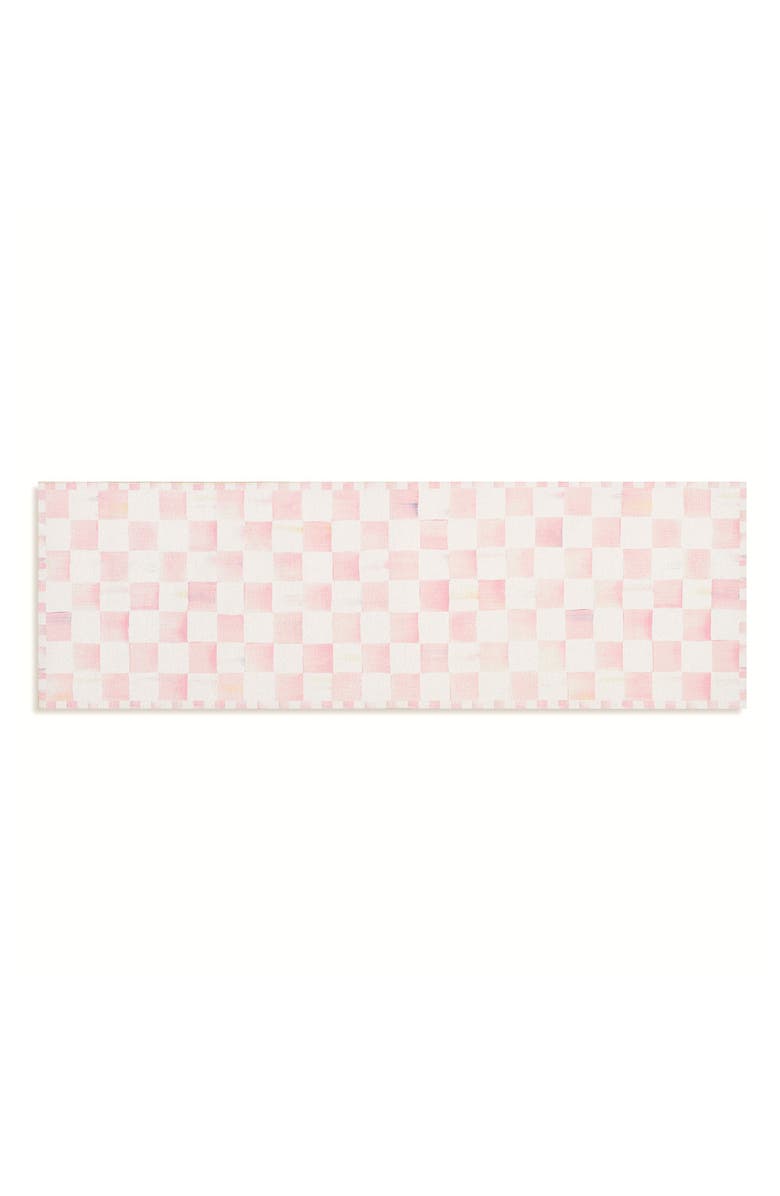 MACKENZIE CHILDS Rosy Checkerboard Machine Washable Runner Rug, Main, color, Rosy