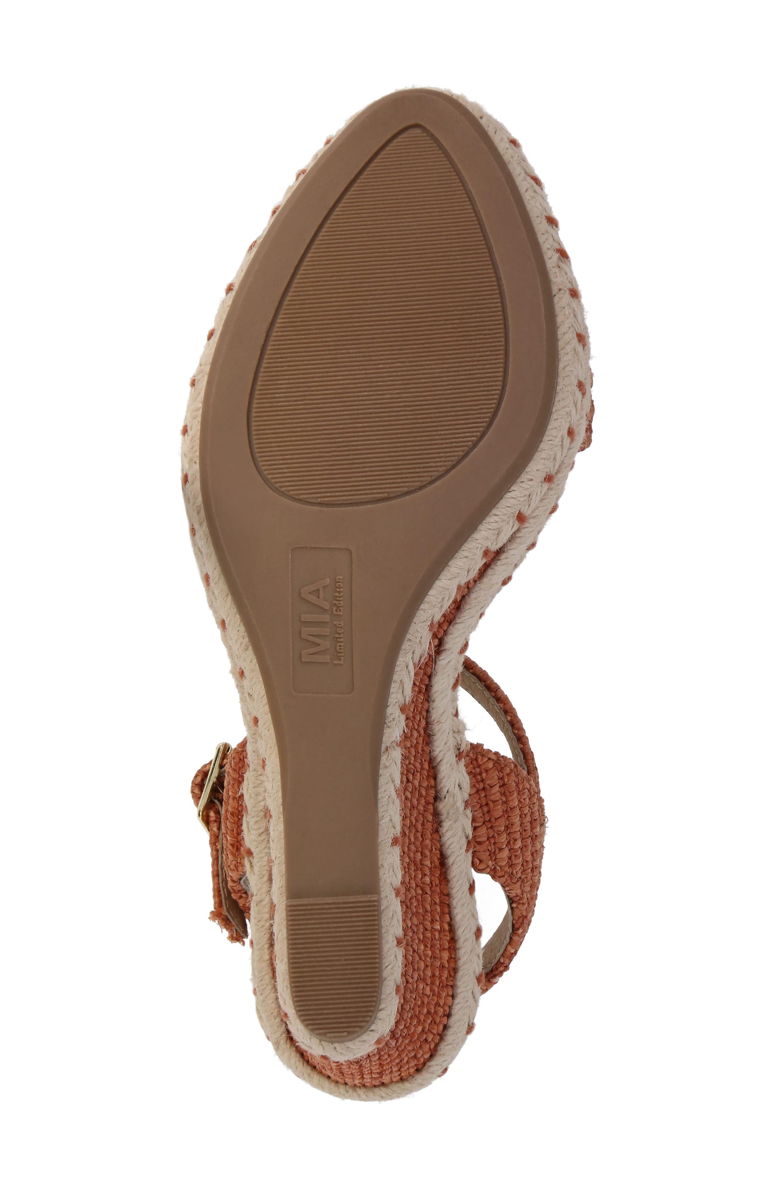 MIA Milazzo Platform Wedge, Alternate, color, Rust Raffia