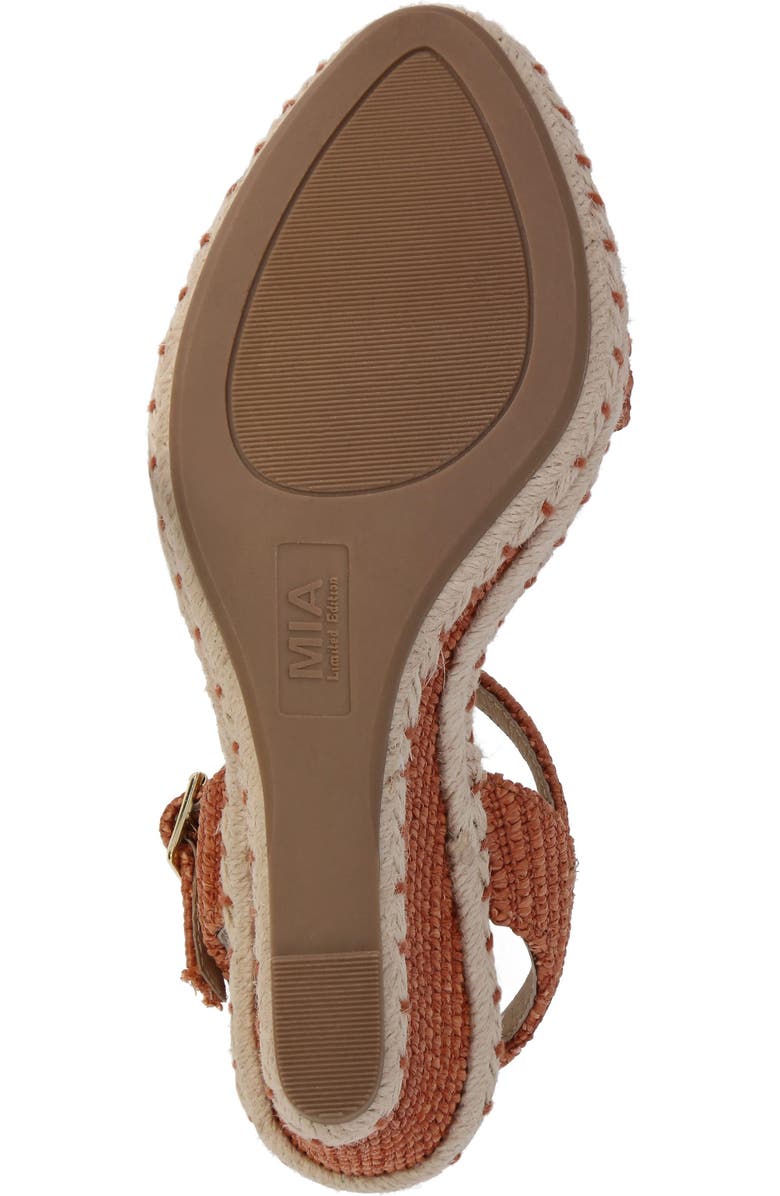 MIA Milazzo Platform Wedge, Alternate, color, Rust Raffia