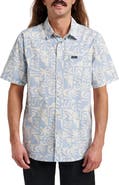 Quiksilver Terra Classic Abstract Print Short Sleeve Stretch Cotton Button-Up Shirt