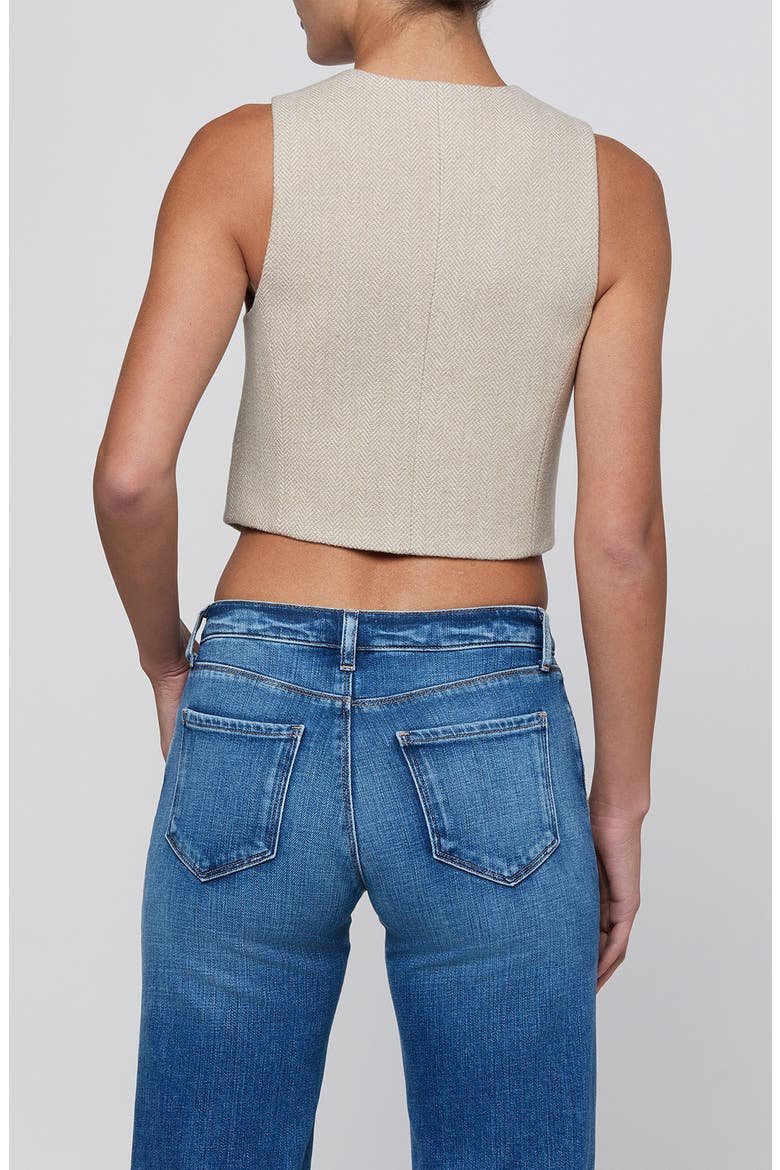 Jianna Short Tweed Vest, Alternate, color, CAPPUCCINO/ IVORY TWEED