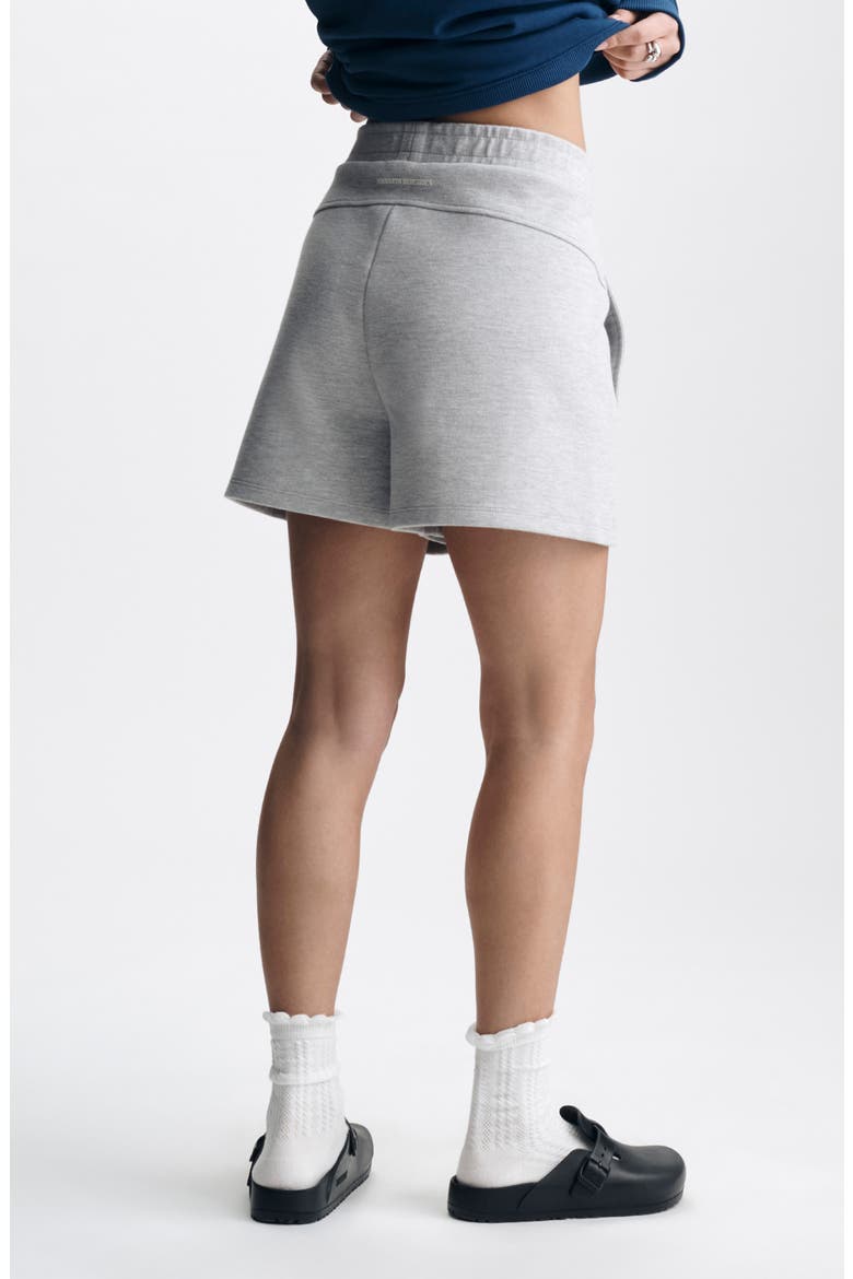 Cotton Blend Mélange Shorts, Alternate, color, LIGHT GREY MELANGE