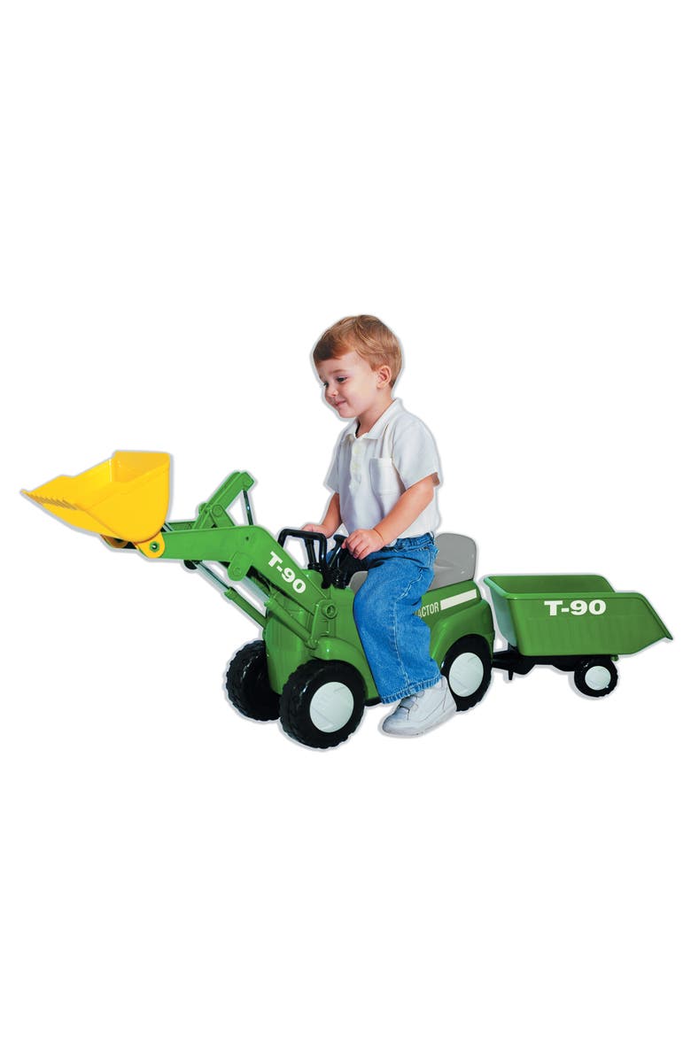 Skyteam Farm Tractor With Big Scoop And Trailer Ride On, Main, color, Multicolored