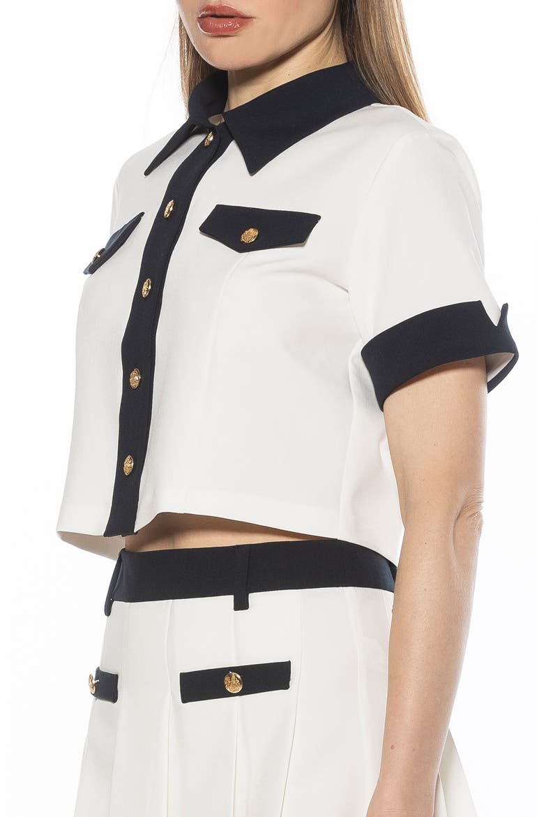 Emery Collared Button-Up Shirt, Alternate, color, IVORY