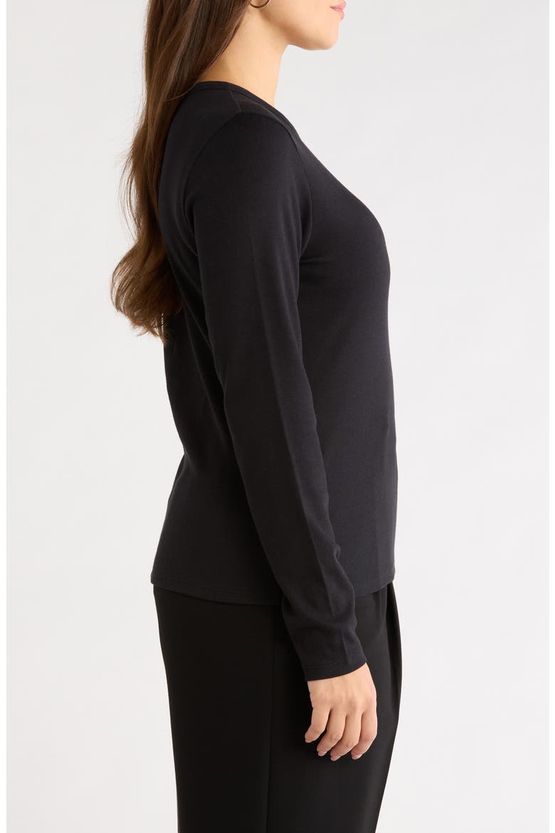 Rib Stretch Pima Cotton T-Shirt, Alternate, color, BLACK