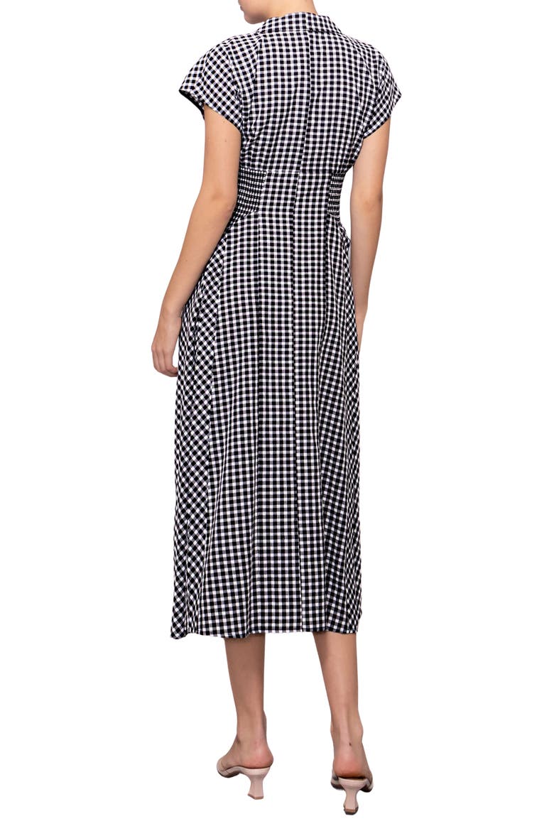 Gingham Smocked Waist Maxi Dress, Alternate, color, BLACK WHITE GINGHAM