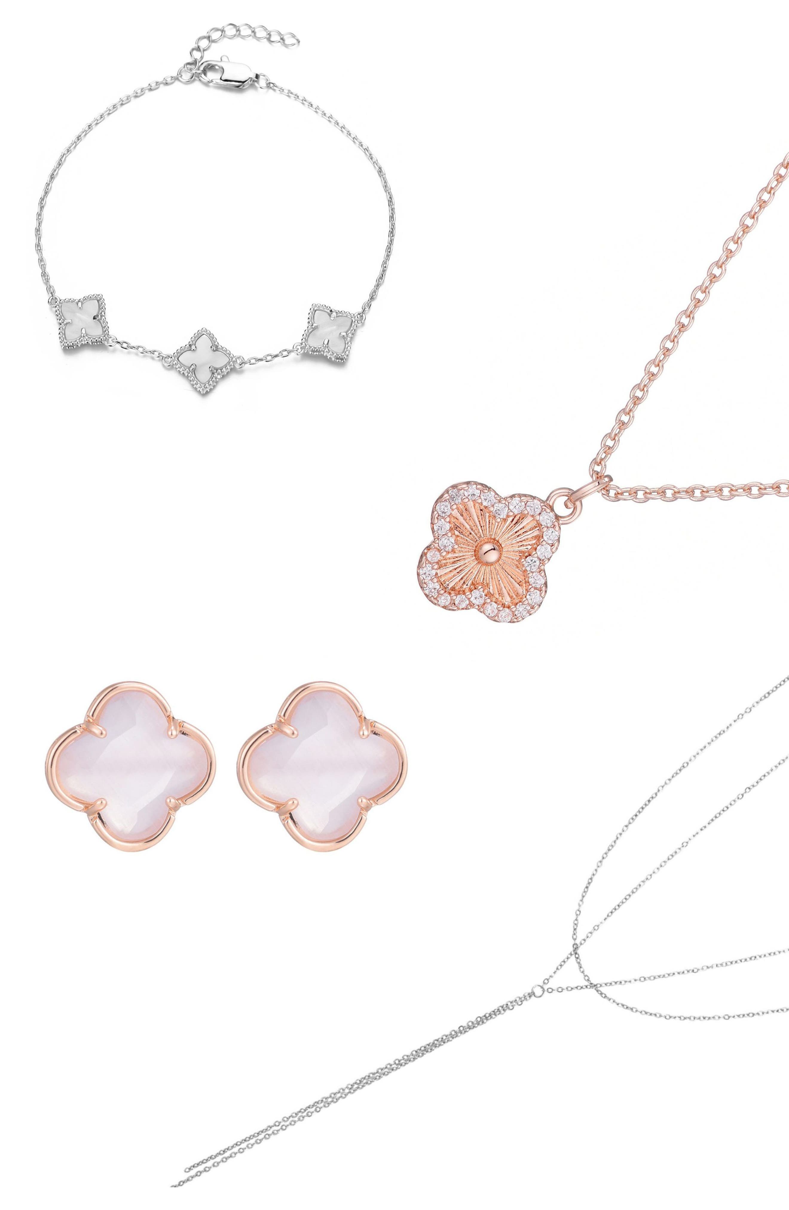 4-Piece Mixed Clover Jewelry Set