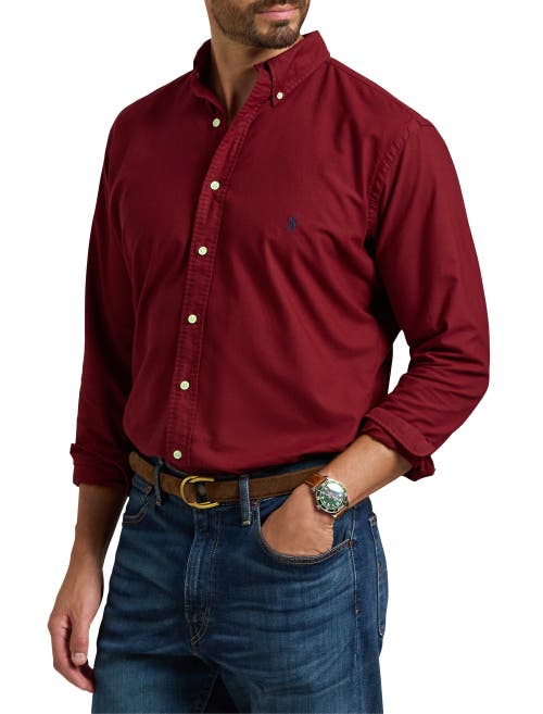 Polo Ralph Lauren Garment-dyed Oxford Shirt In Red Carpet