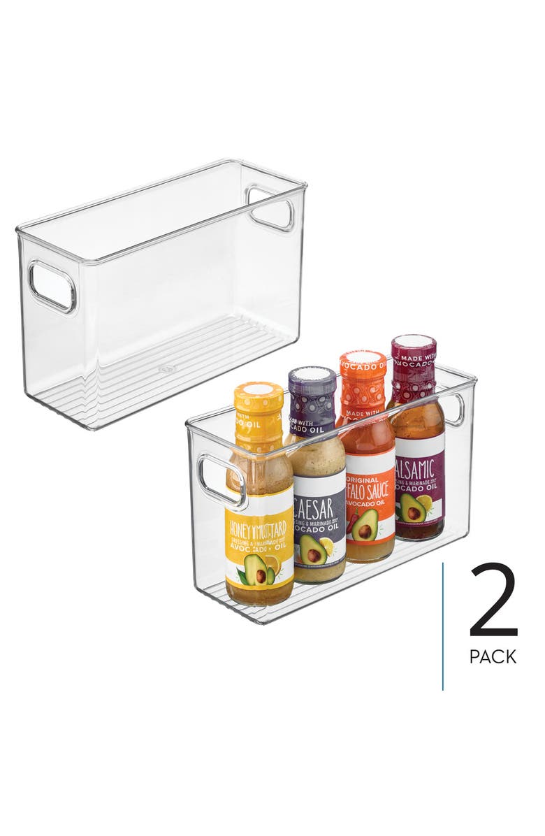 iDesign Set of 2 Pantry Storage Bins with Handles - Clear, Alternate, color, Clear