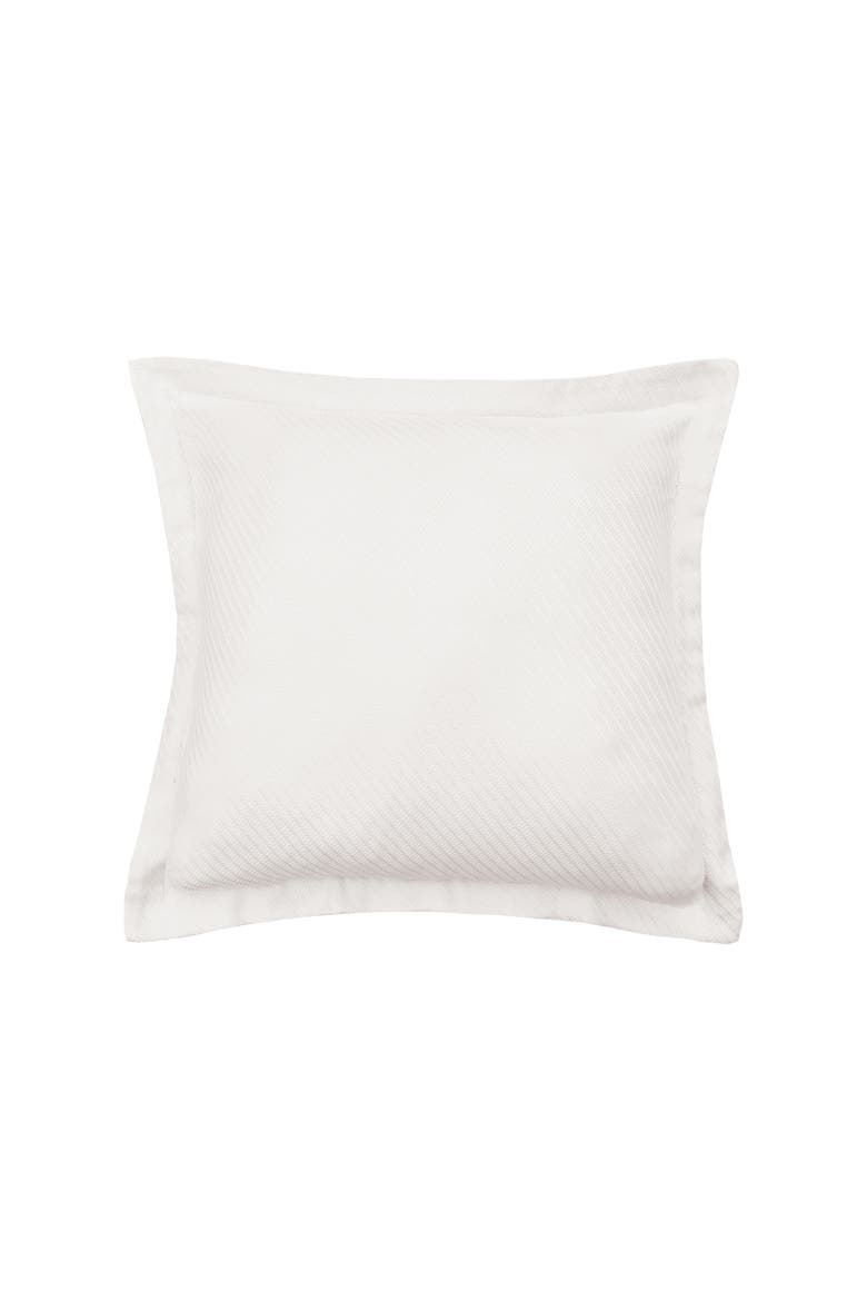 26" x 26" Ivory Preston 100% Cotton Euro Pillow Sham Machine Wash Bedding, Main, color, White