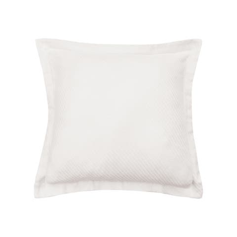 26" x 26" Ivory Preston 100% Cotton Euro Pillow Sham Machine Wash Bedding