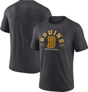 FANATICS Men's Fanatics Branded  Heather Charcoal Boston Bruins Centennial The Early Years Tri-Blend T-Shirt