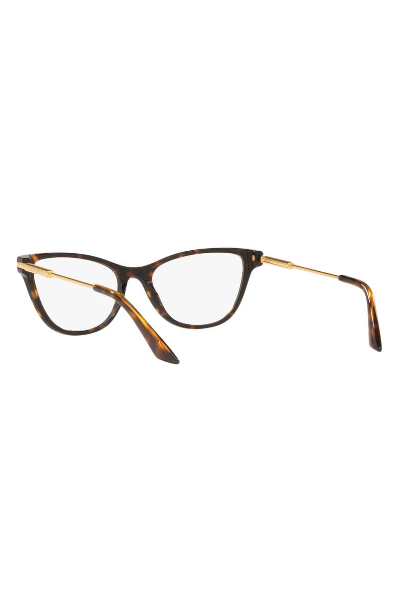 Versace 54mm Cat Eye Optical Glasses, Alternate, color, Havana