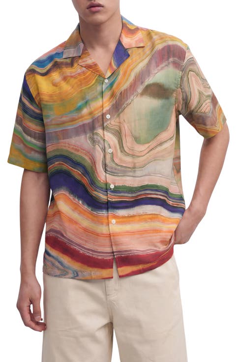 Abstract Print Camp Shirt