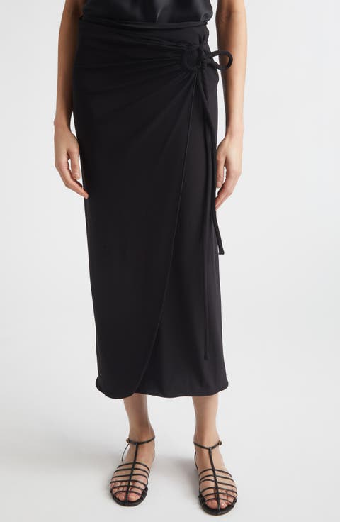 Ruched Jersey Wrap Skirt