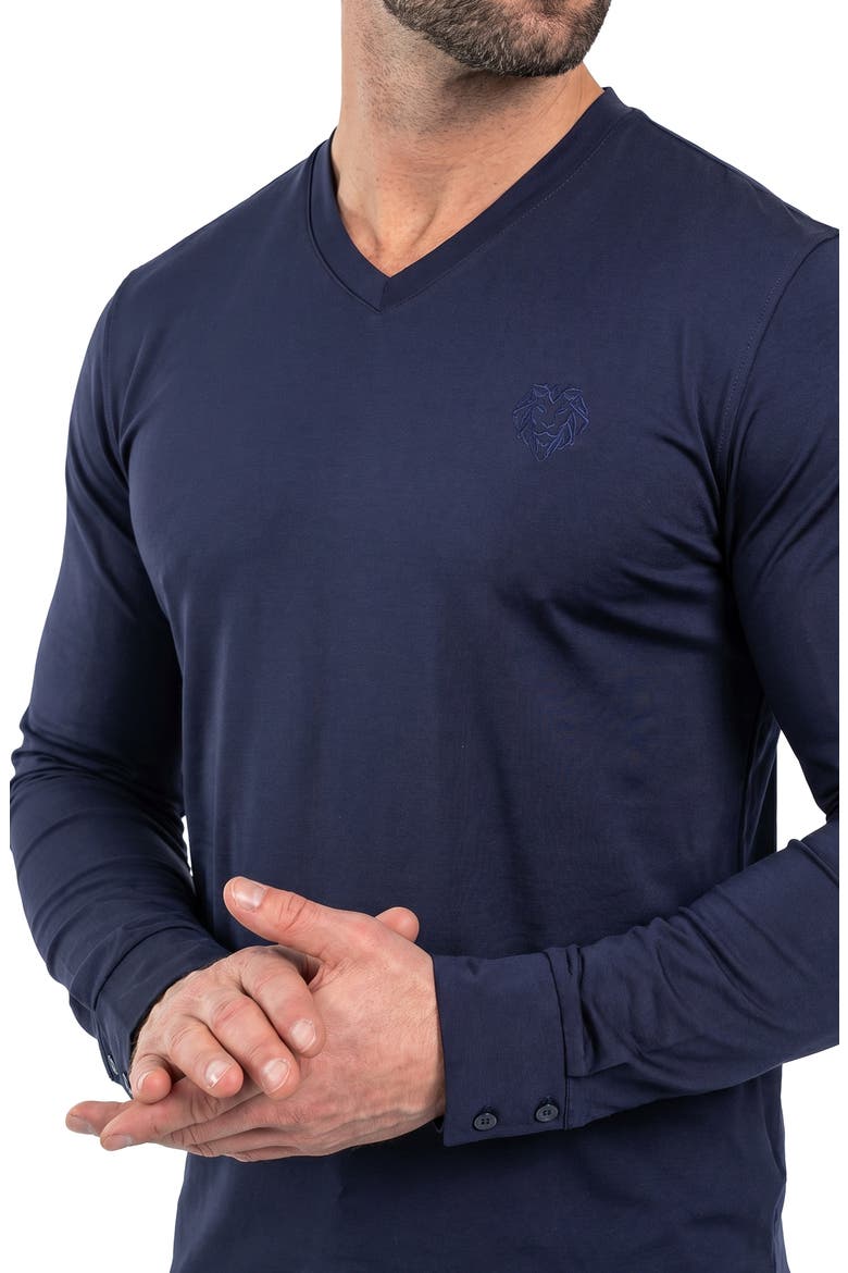 Rissa V-Neck Long Sleeve T-Shirt, Alternate, color, BLUE
