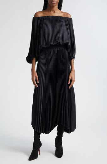 Sienna Pleated Off the Shoulder Maxi Dress