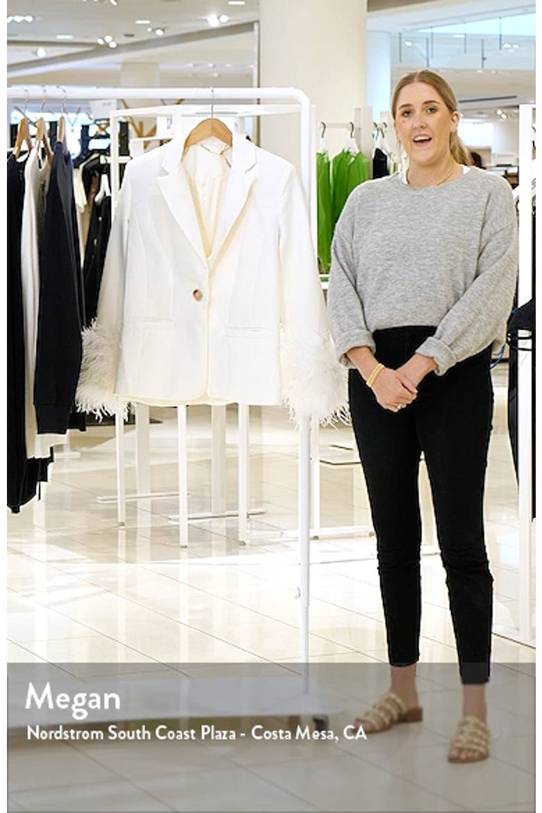 Iman Feather Trim Oversize Crepe Blazer video