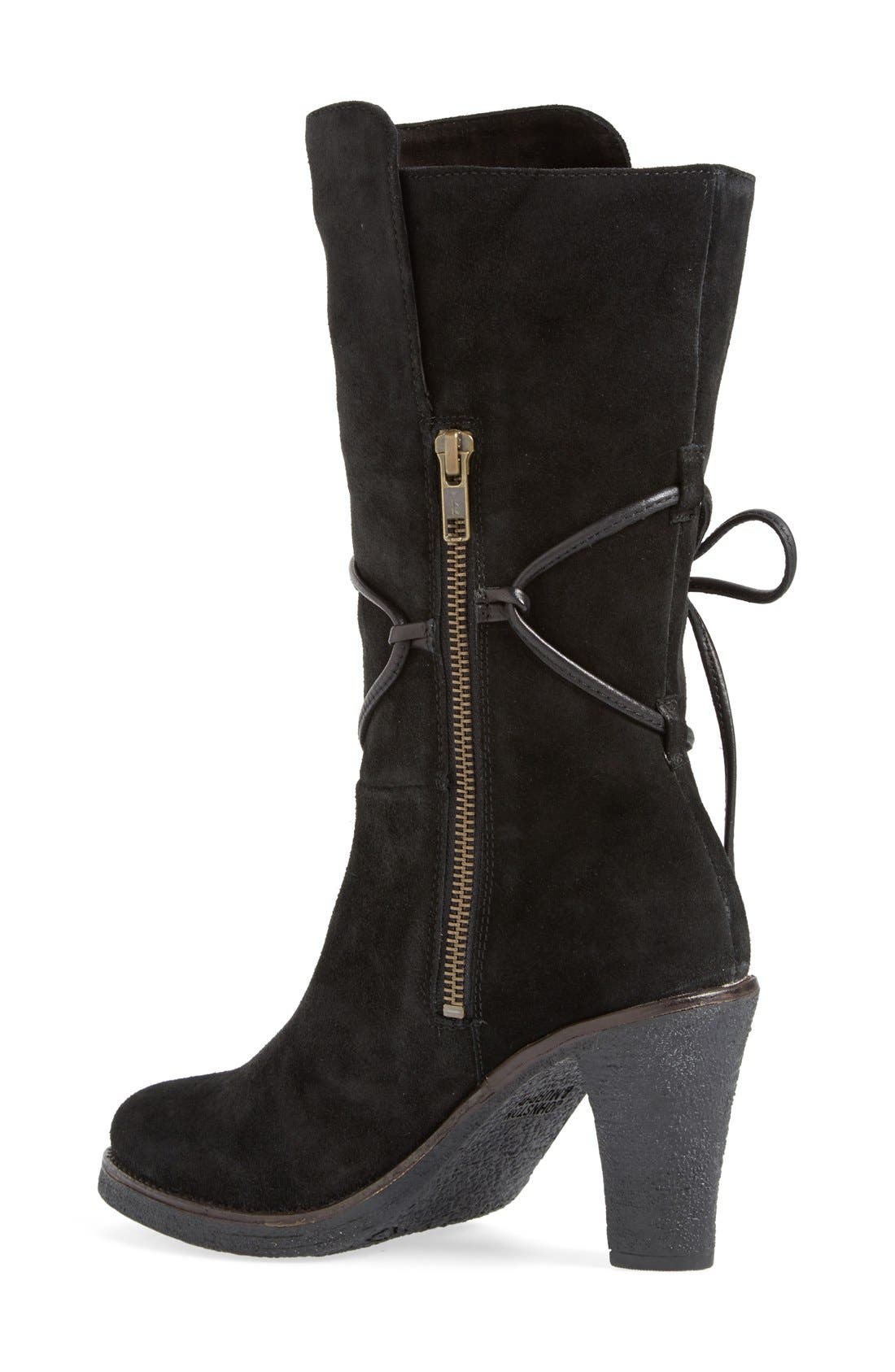 'Jeanie' Mid Calf Boot, Alternate, color, BLACK SUEDE