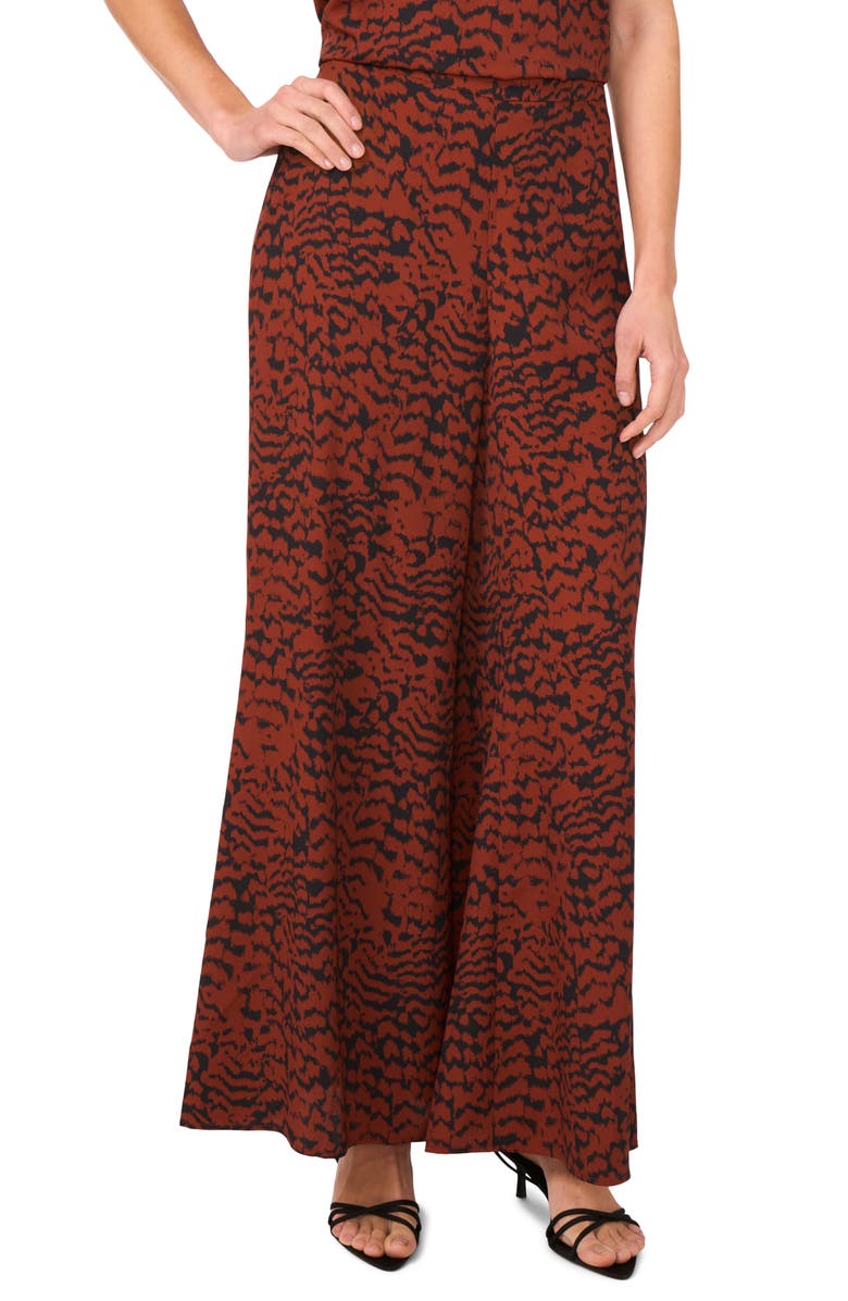 Halogen<sup>®</sup> Animal Print Wide Leg Pants, Main, color, Burnt Henna