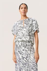 Soaked in Luxury Vinka Ruffle Sleeve Round Neck Blouse