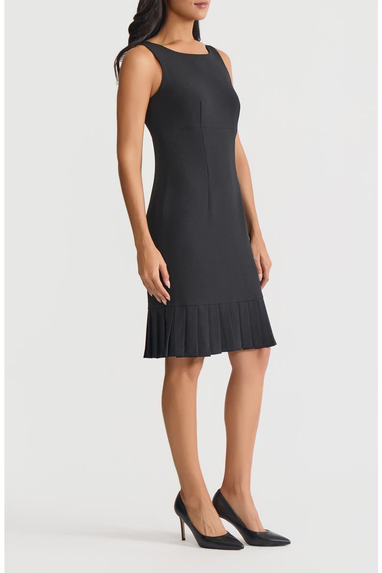 Pleated Hem Sleeveless Sheath Dress, Alternate, color, BLACK