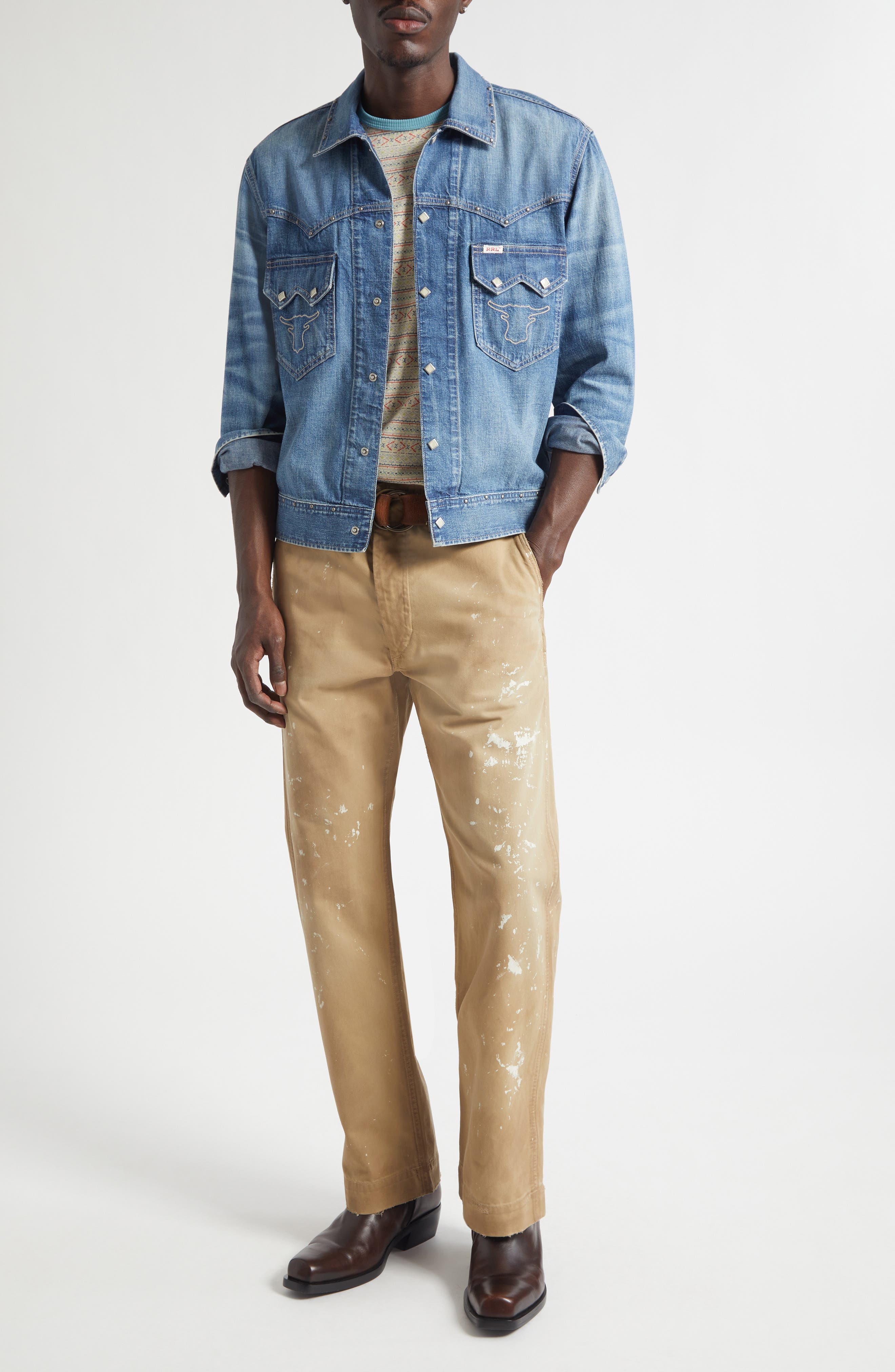 Distressed Paint Splatter Field Chinos - image 2