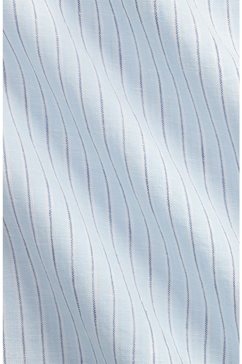 Classic Fit Stripe Linen Button-Up Shirt, Alternate, color, LIGHT BLUE WHITE