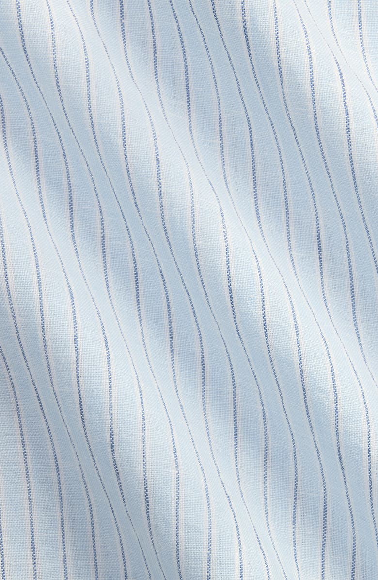 Polo Ralph Lauren Classic Fit Stripe Linen Button-Up Shirt, Alternate, color, Light Blue White