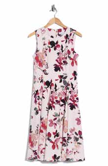 Calvin Klein Floral Sleeveless Fit & Flare Midi Dress