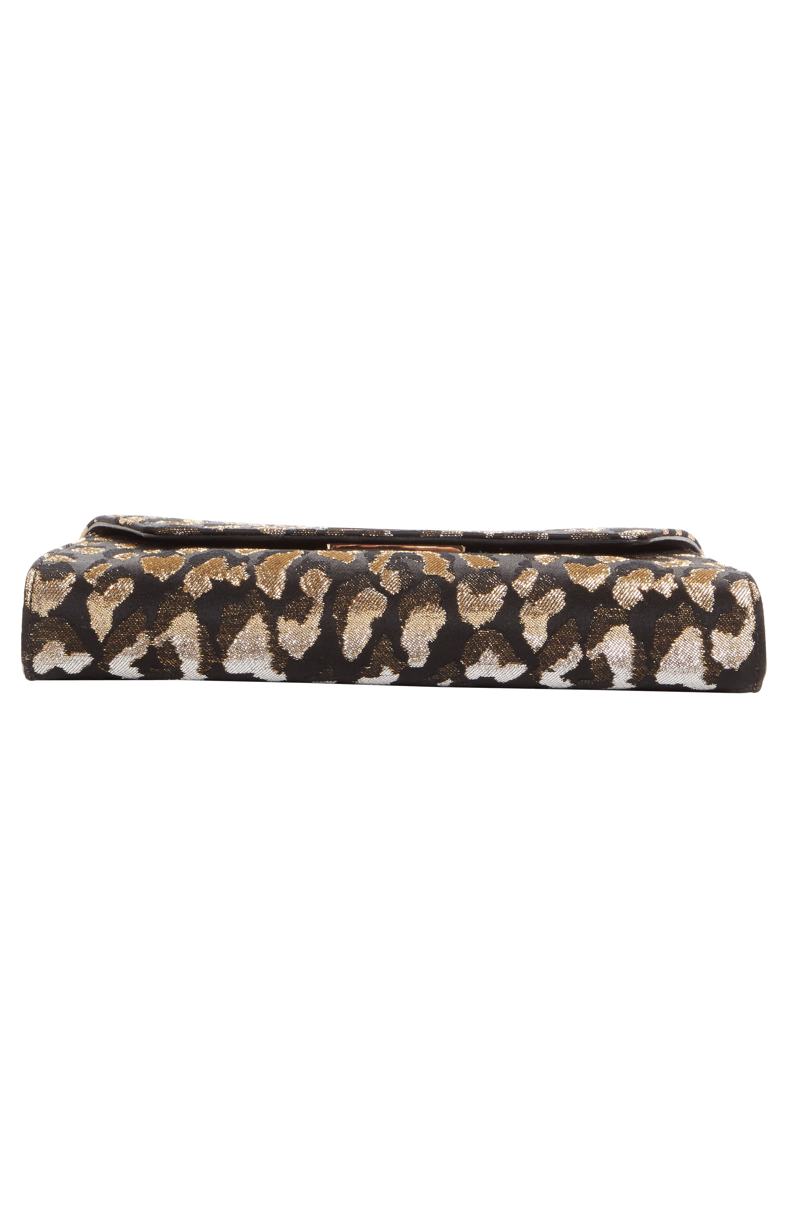 Christian Louboutin Vero Dodat Metallic Leopard Print Clutch, Alternate, color, 