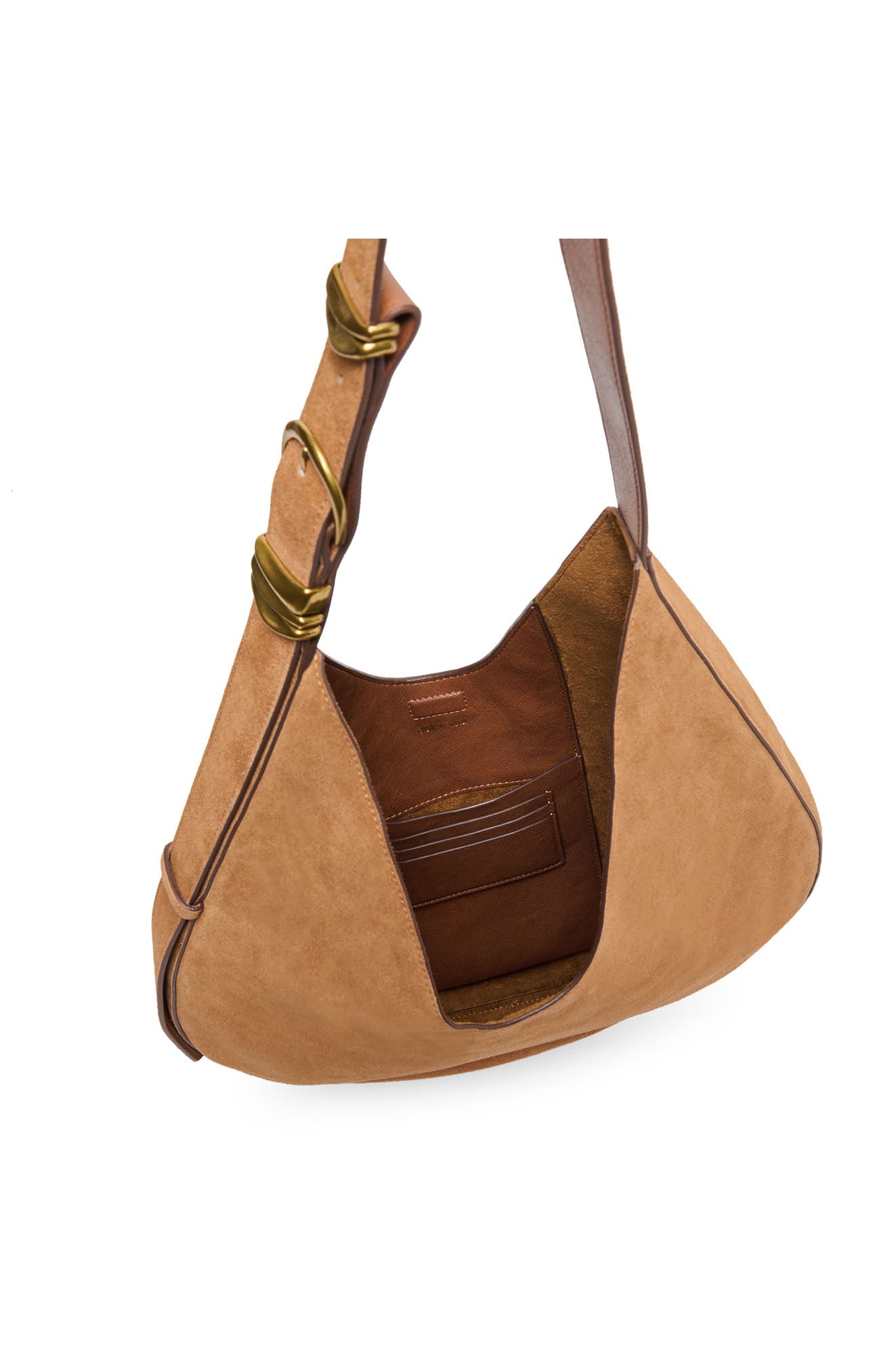 Esmira Nubuck Hobo Shoulder Bag, Alternate, color, SADDLE