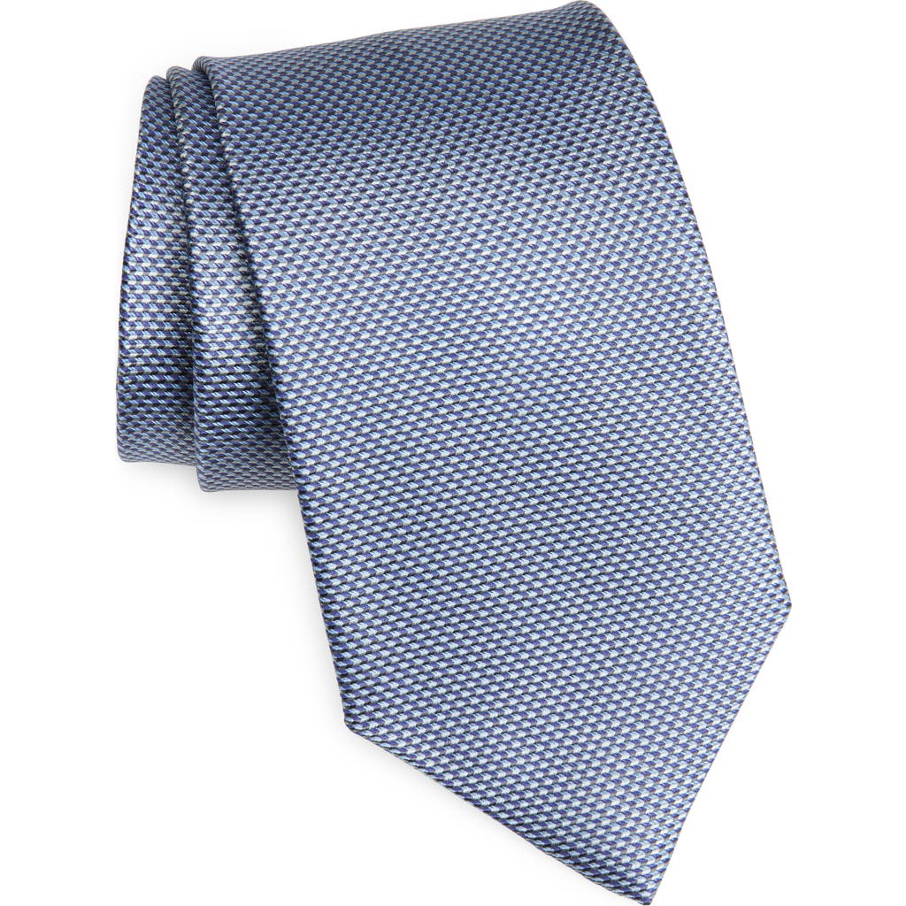 David Donahue Textured Solid Silk Tie In Gray
