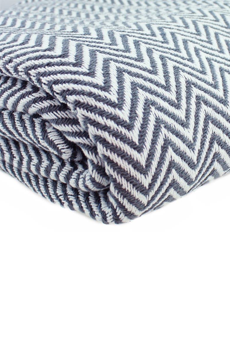 Cotton Herringbone Blanket, Alternate, color, GREY