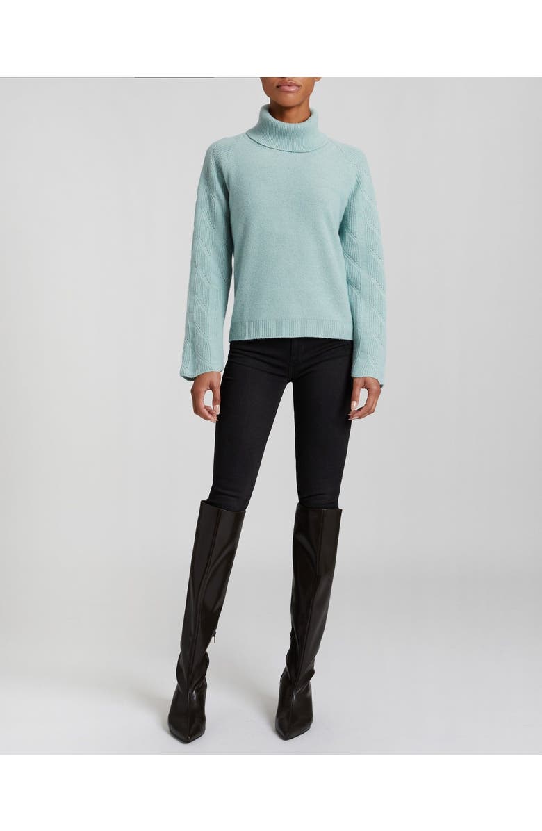 Santorelli Dana Cowl Neck Sweater with Bell Sleeves, Main, color, Sage