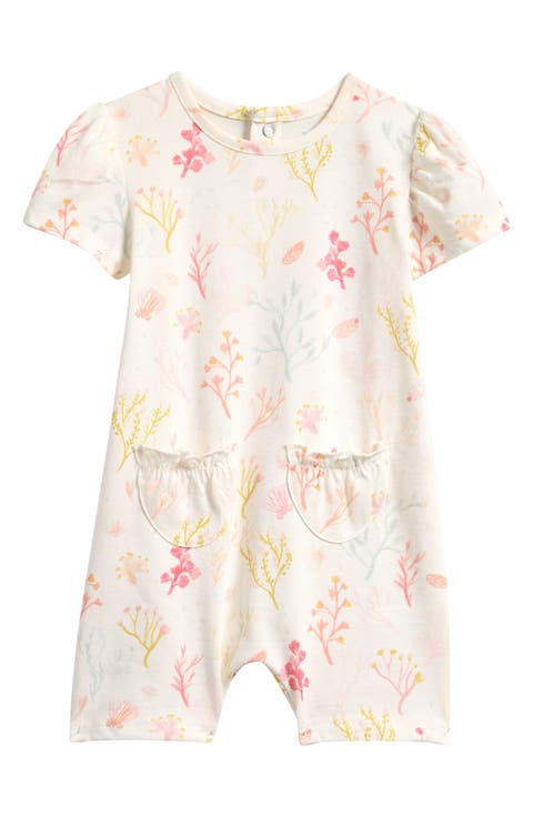 Mermaid Melody Puff Sleeve Organic Cotton Romper (Baby)