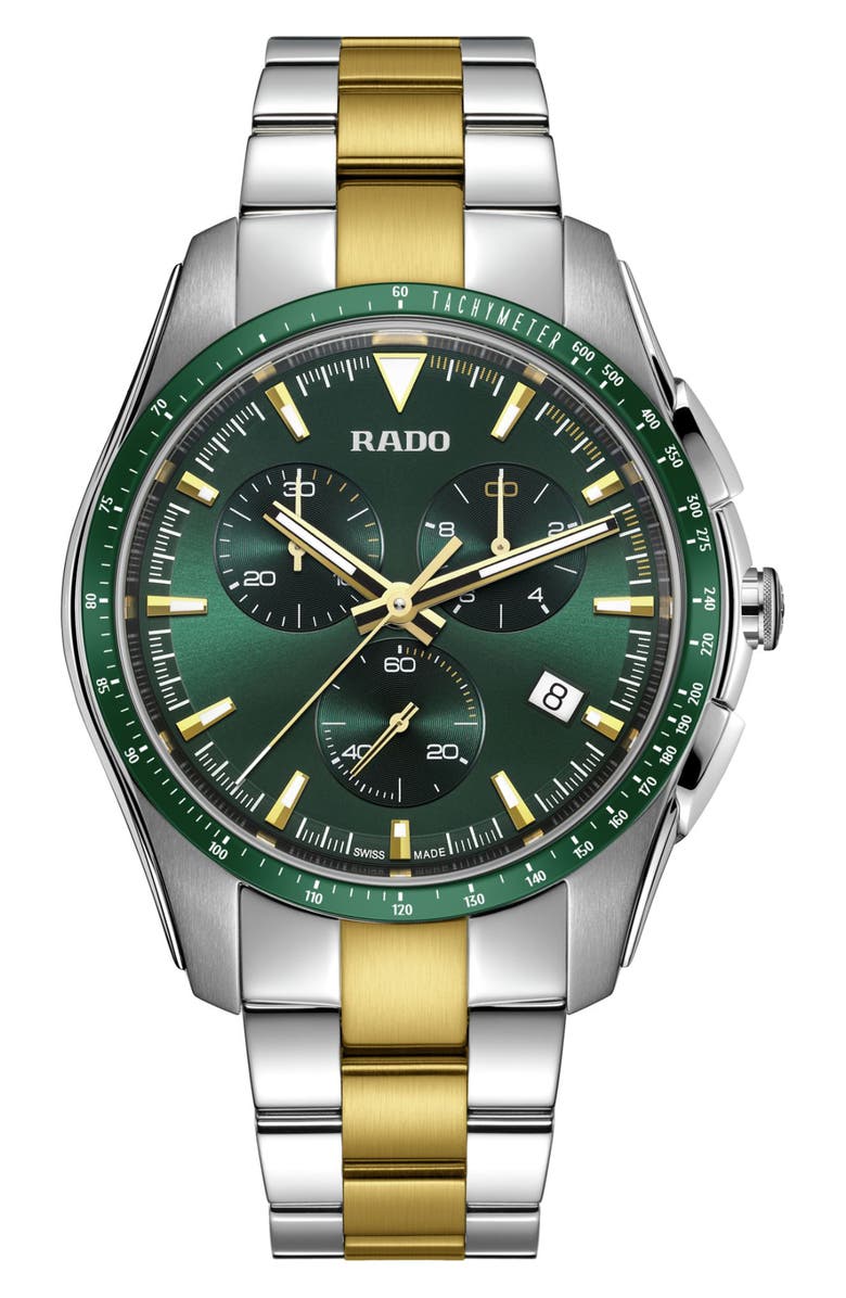 RADO HyperChrome Chronograph Bracelet Watch, 44.9mm, Main, color, Green