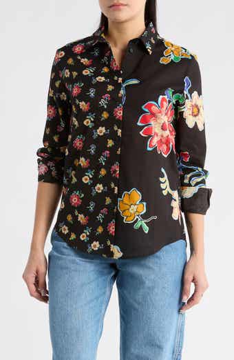 Desigual Floral Long Sleeve Button-Up Shirt