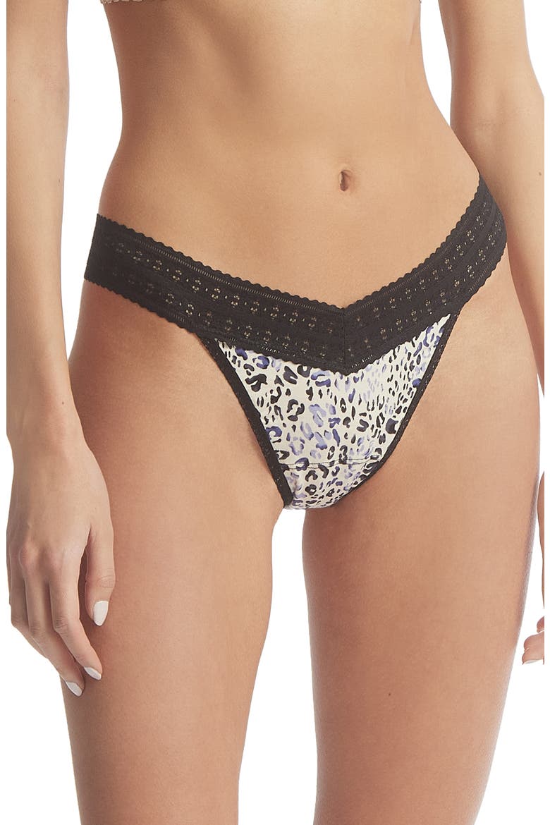 Indigo Stripe DreamEase Original Rise Thong, Main, color, SPOTTED
