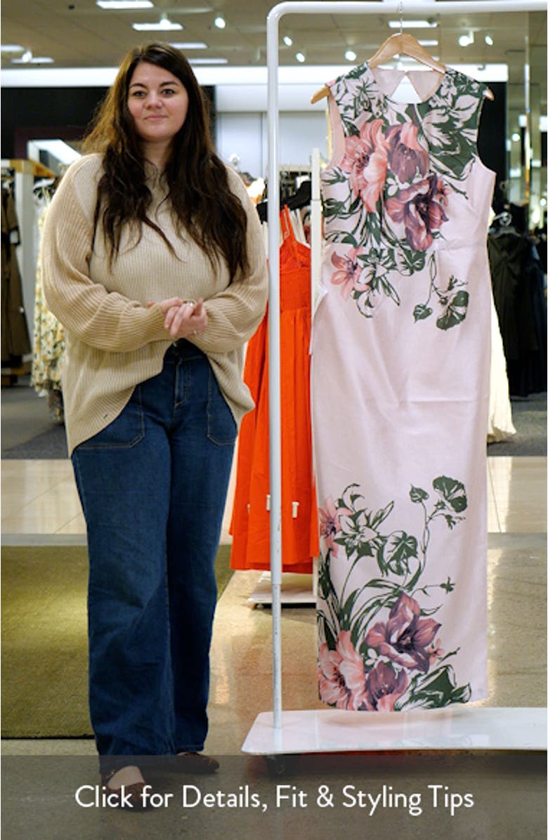 Ayla Placement Print Column Gown, sales video thumbnail