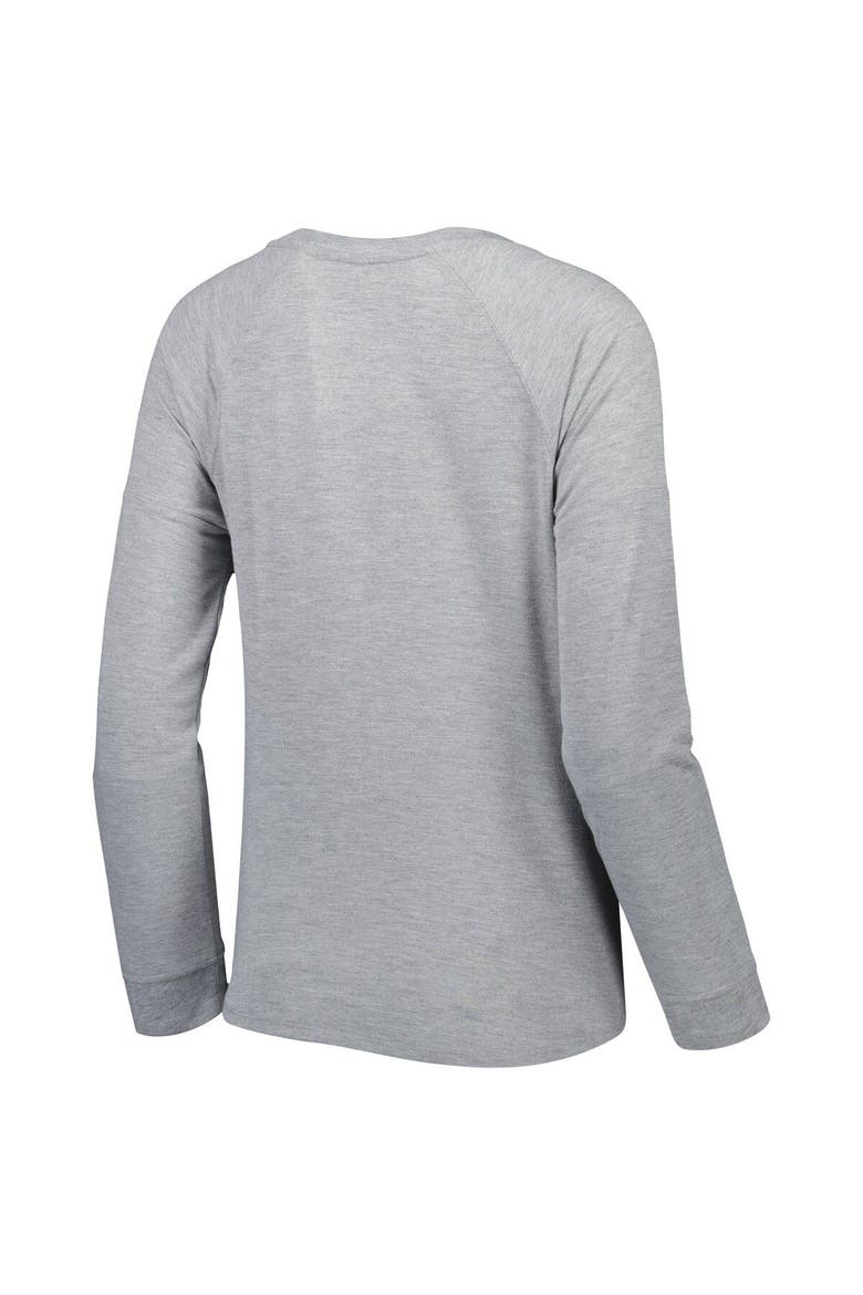 Juniors Heathered Gray Washington Commanders All Striped Up Raglan Long Sleeve T-Shirt, Alternate, color, Heather Gray