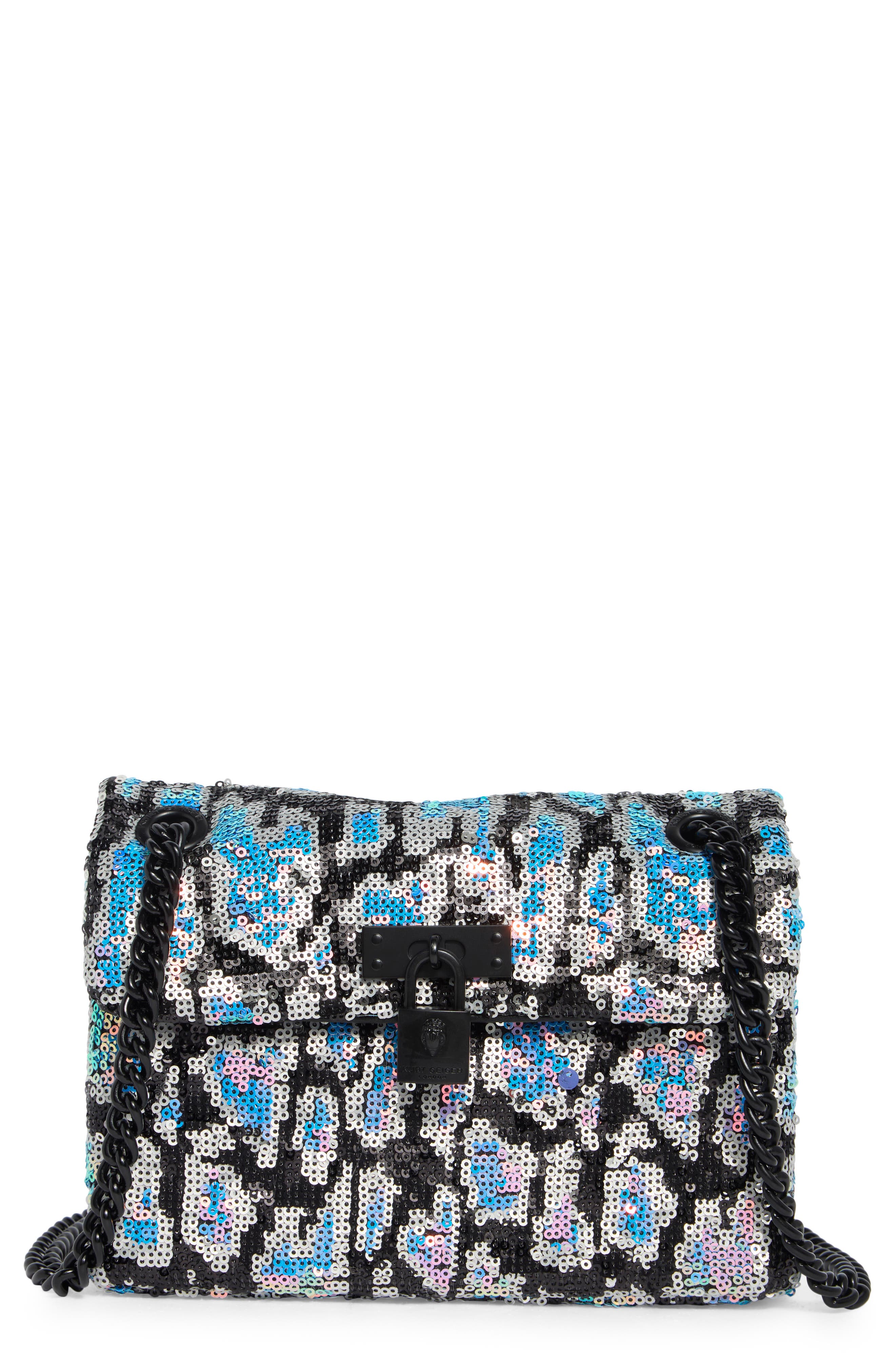 Kurt Geiger London Leopard Pattern Sequined Mini Brixton Shoulder Bag