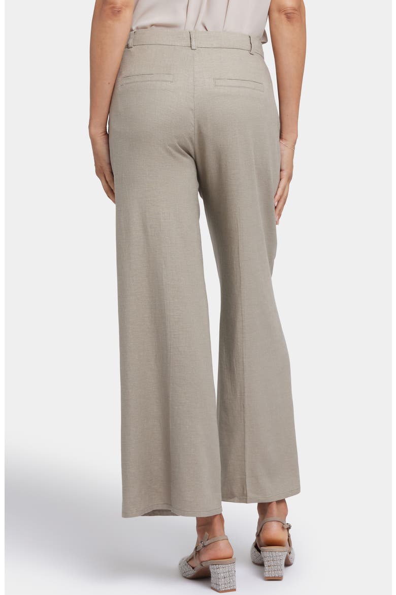 Morgan Stretch Linen Wide Leg Ankle Pants, Alternate, color, SADDLEWOOD