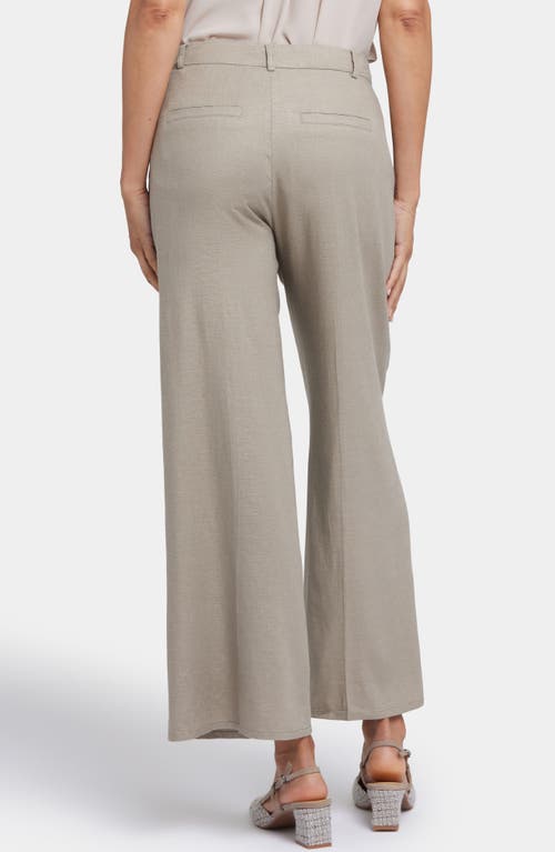 Nydj Morgan Stretch Linen Wide Leg Ankle Pants In Saddlewood